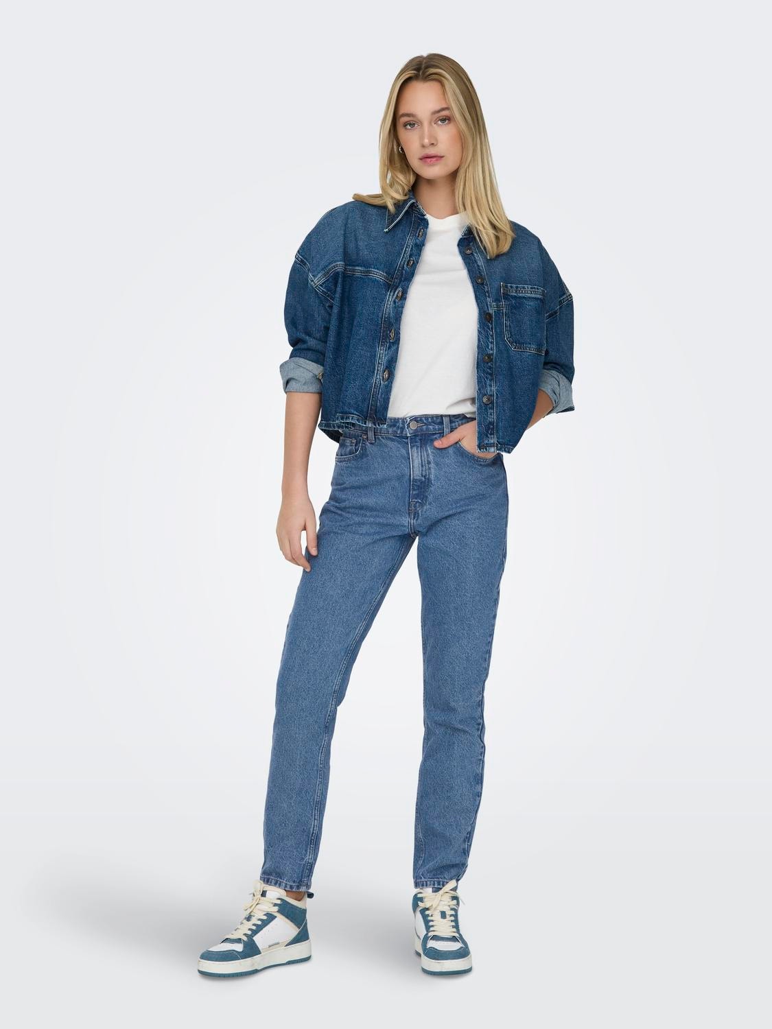 ONLY ONLJagger High Waist Mom Jeans -Medium Blue Denim - 15242370