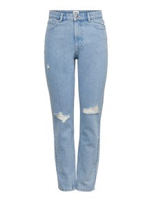 ONLY ONLJAGGER Vysoký pas Mom Fit Džíny -Light Blue Denim - 15242370