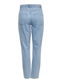 ONLY ONLJAGGER Vysoký pas Mom Fit Džíny -Light Blue Denim - 15242370