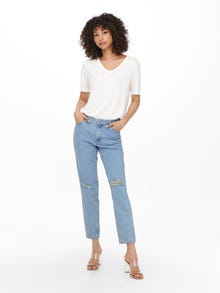 ONLY ONLJAGGER Vysoký pas Mom Fit Džíny -Light Blue Denim - 15242370