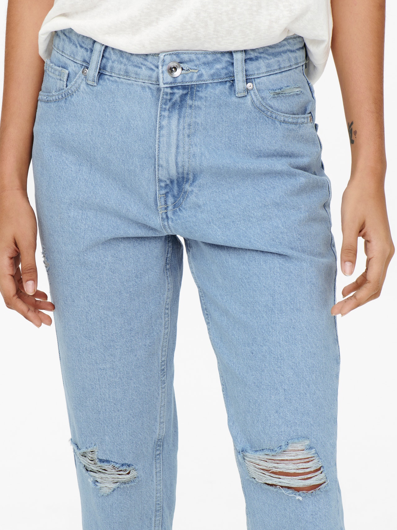 Short en denim à pompon taille haute pour femmes Short en denim à pompon taille haute pour femmes
