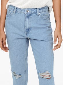 ONLY ONLJAGGER Vysoký pas Mom Fit Džíny -Light Blue Denim - 15242370