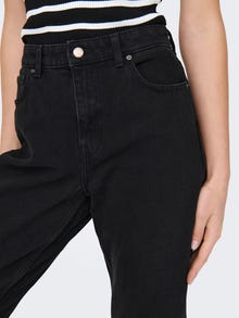 ONLY Mom Fit High waist Destroyed hems Jeans -Washed Black - 15242370