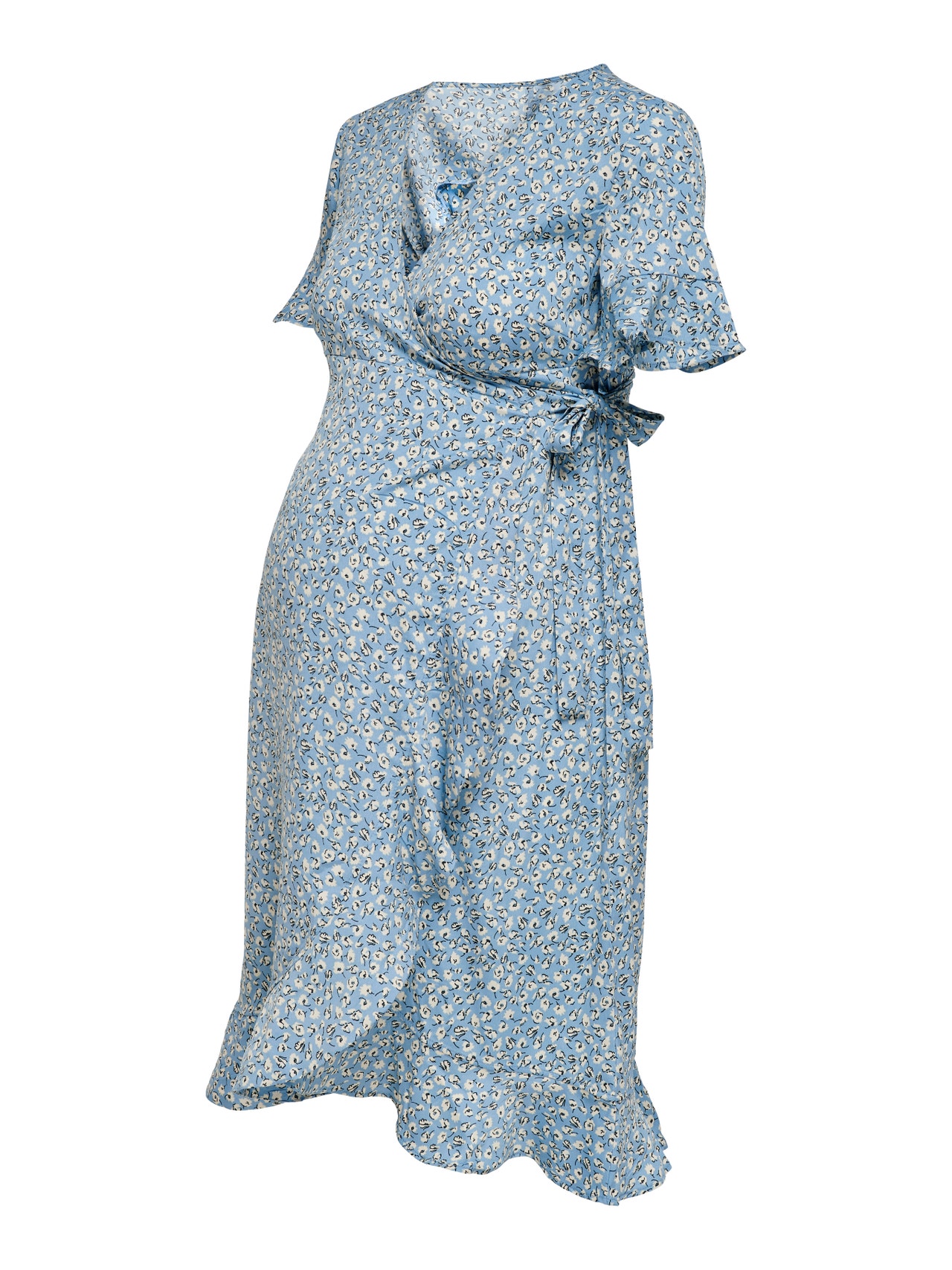 ONLY Normal geschnitten V-Ausschnitt Kurzes Kleid -Dusk Blue - 15242371