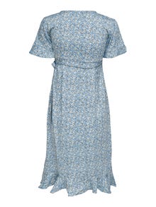 ONLY Regular Fit V-Neck Short dress -Dusk Blue - 15242371