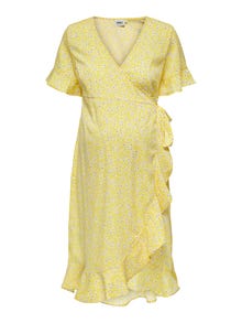 ONLY Mom Wickeleffekt Kleid -Cream Gold - 15242371