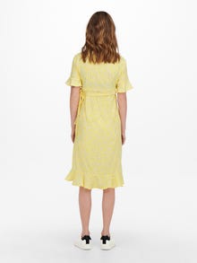ONLY Regular Fit V-Neck Short dress -Cream Gold - 15242371