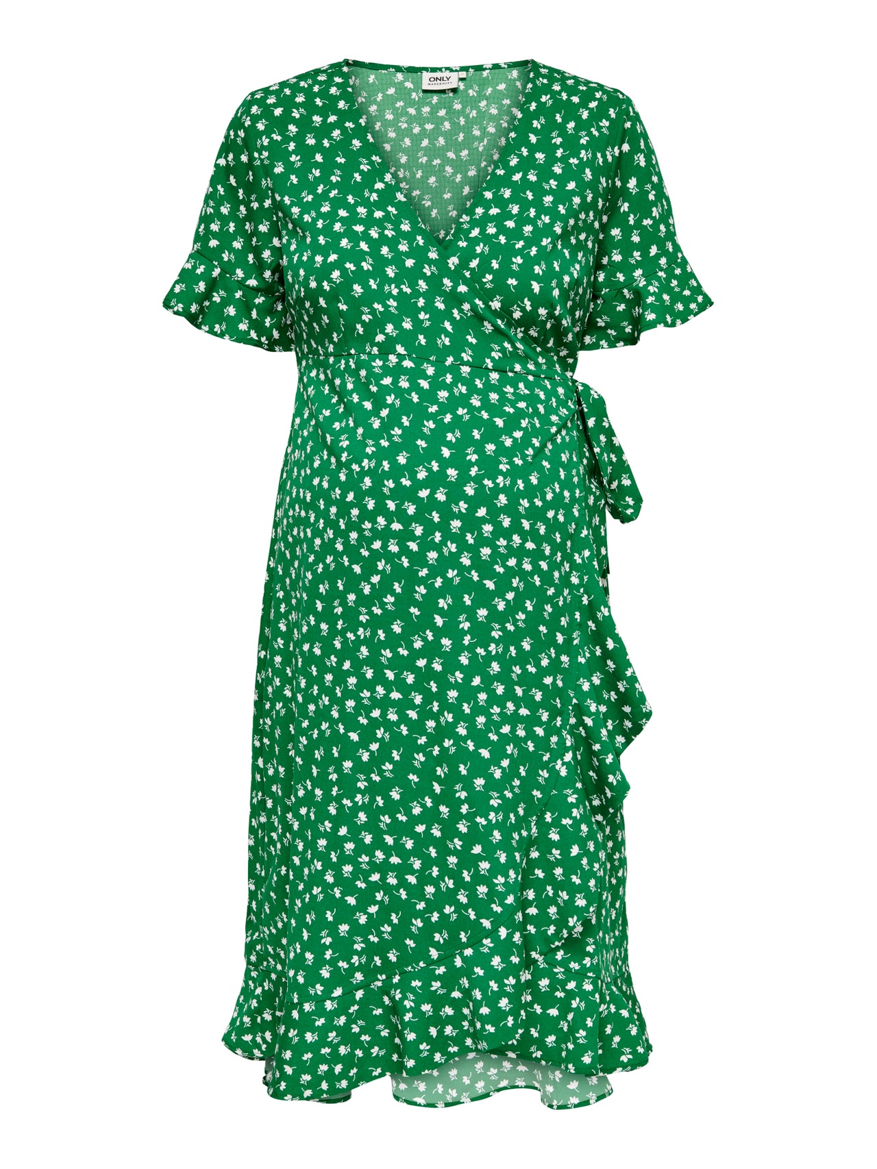 ONLY Regular Fit V-Neck Short dress -Verdant Green - 15242371