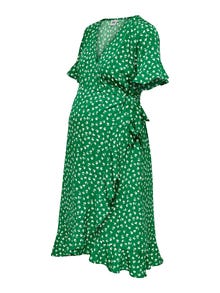 ONLY Normal geschnitten V-Ausschnitt Kurzes Kleid -Verdant Green - 15242371