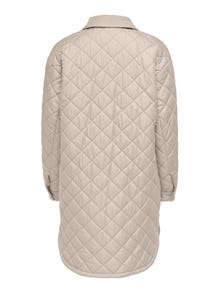 ONLY Petite lång quiltad Shacket -Pumice Stone - 15242697