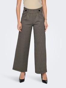 ONLY Wide checked pants -Cobblestone - 15242797