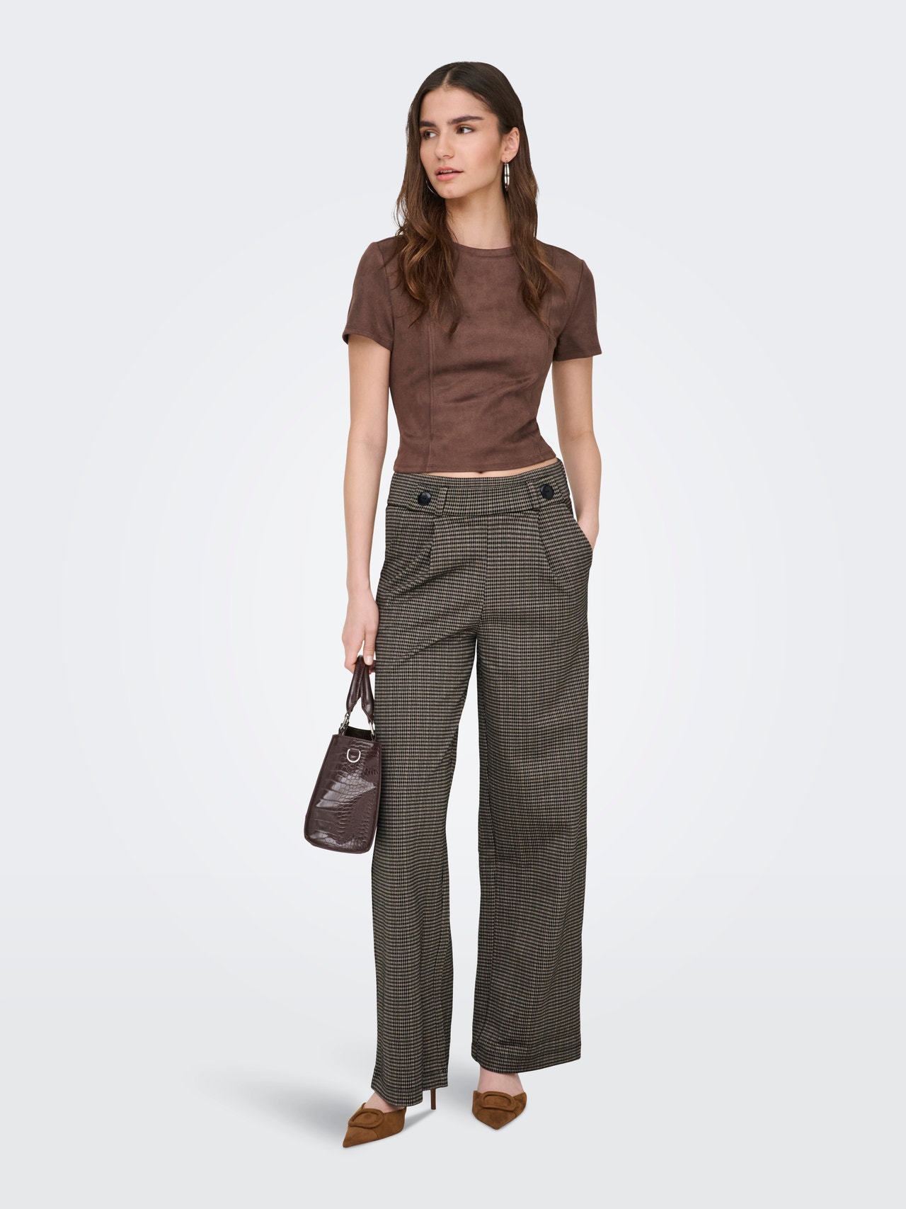ONLY JDYGEGGO Wide Leg Fit Trousers -Cobblestone - 15242797