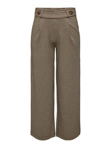 ONLY Wide checked pants -Sandshell - 15242797