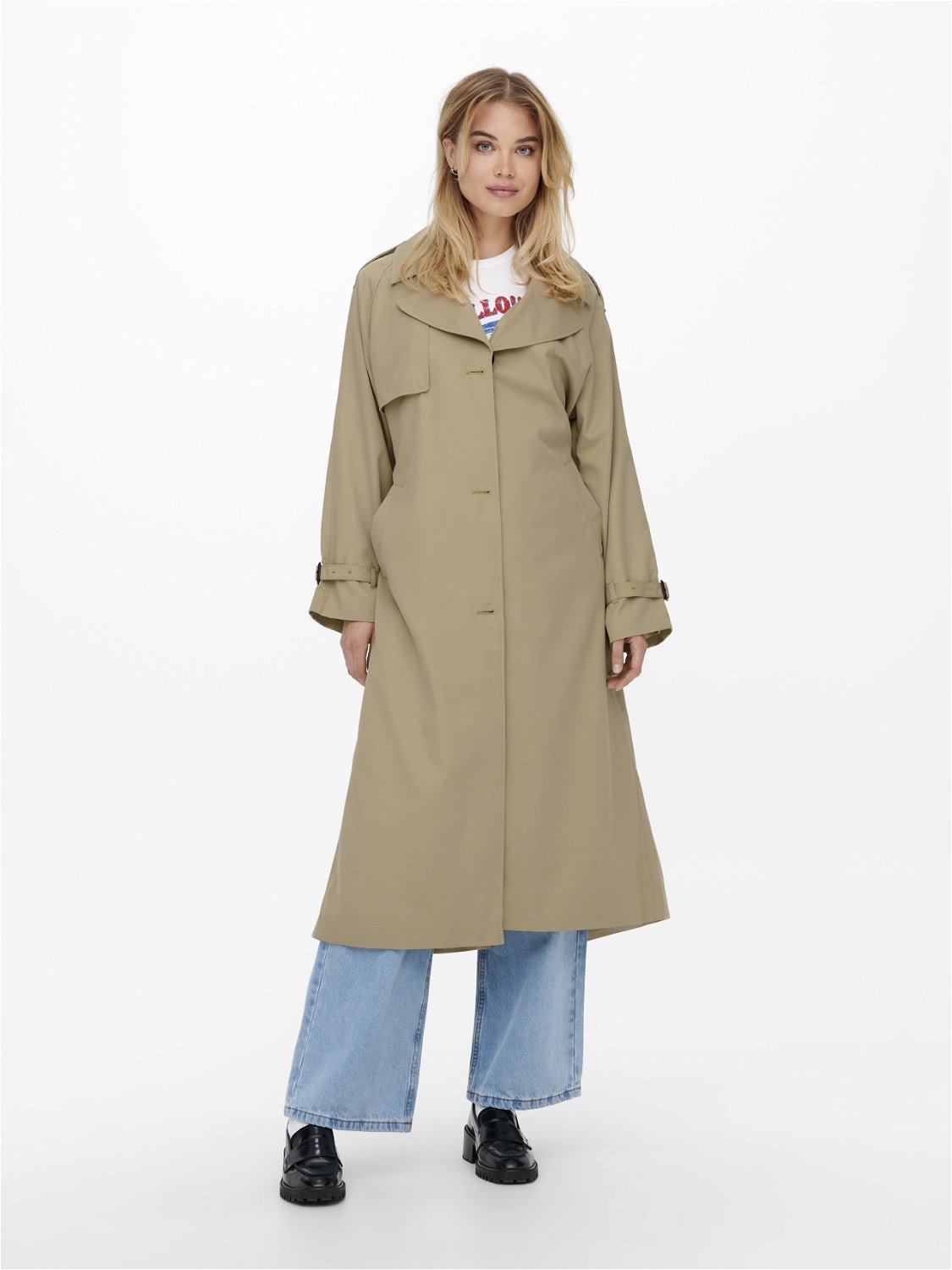 ONLY Long Trenchcoat -Tannin - 15243111