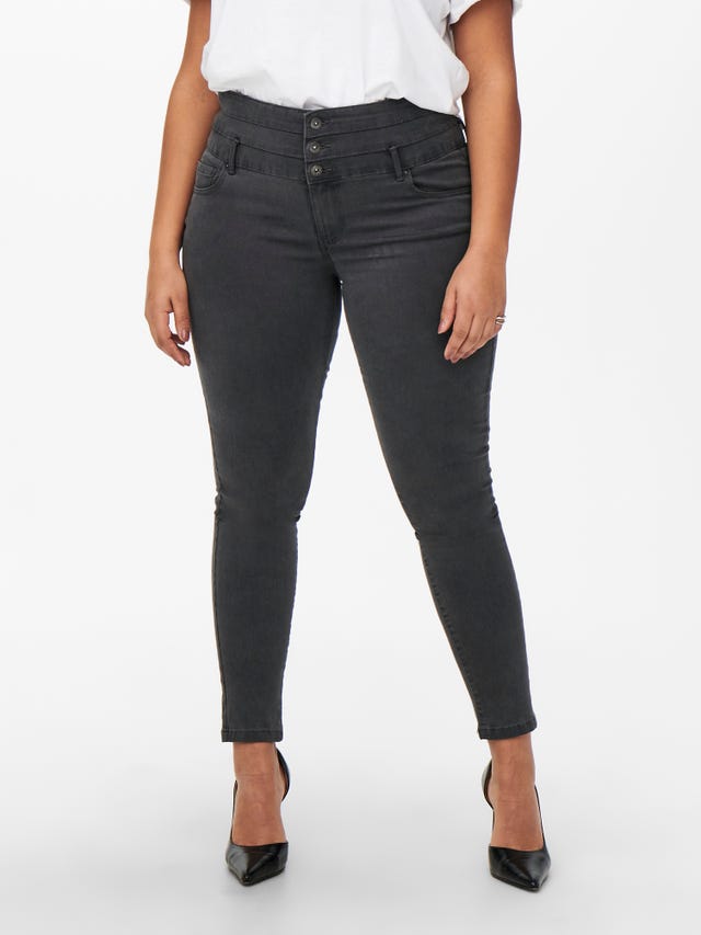 ONLY Curvy CARAugusta corsage high waisted jeans - 15243161