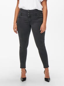 ONLY Curvy CARAugusta corsage high waisted jeans -Grey Denim - 15243161