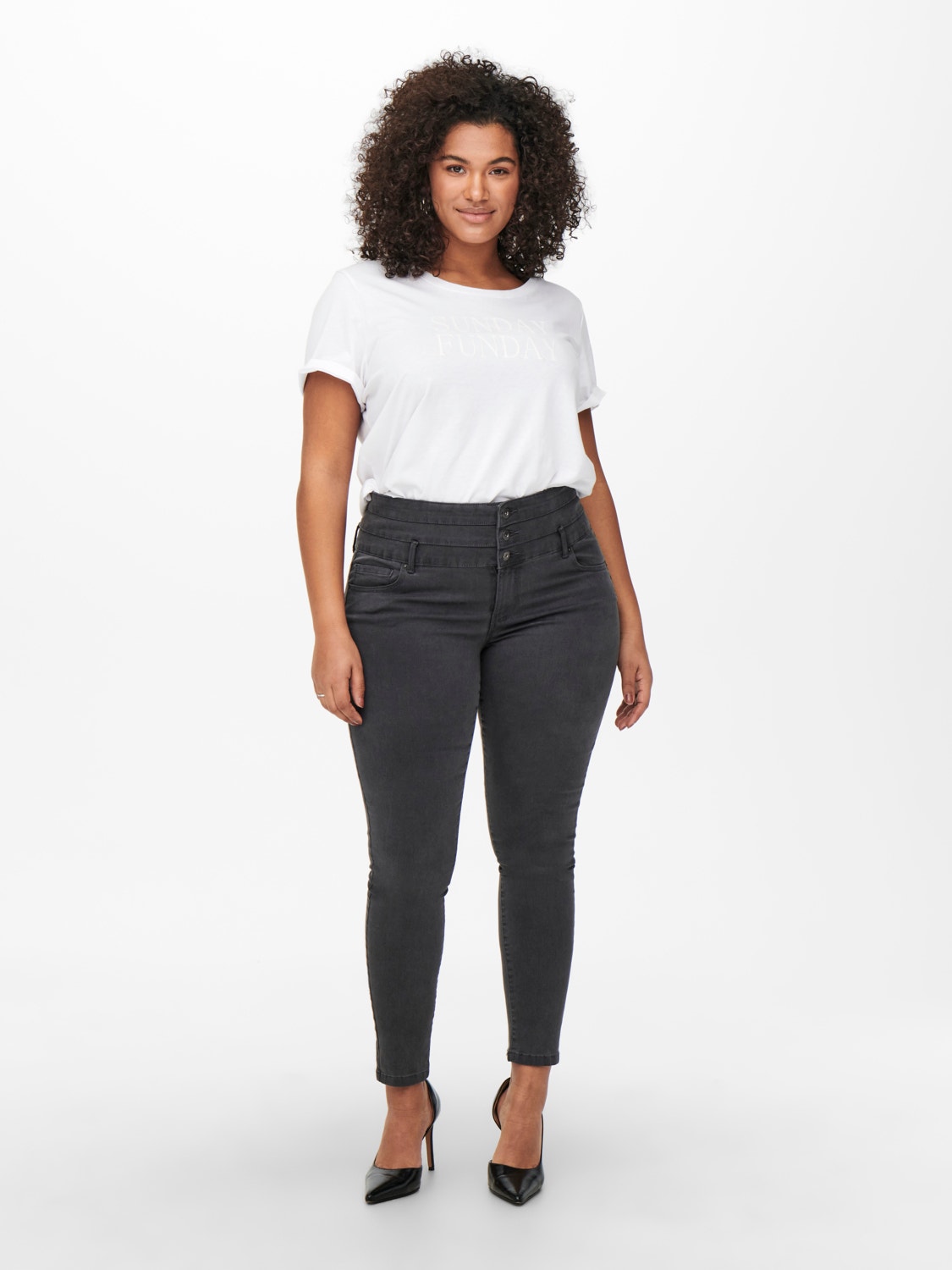 ONLY Skinny Fit High waist Jeans -Grey Denim - 15243161