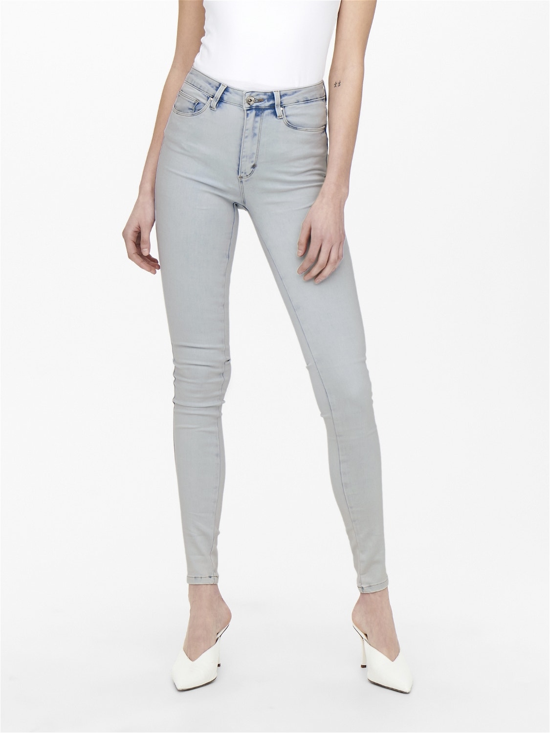 ONLY Jeans Skinny Fit Taille haute -Light Blue Denim - 15243175