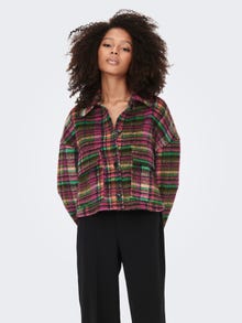 ONLY Cropped check Jacket -Green Bee - 15243176
