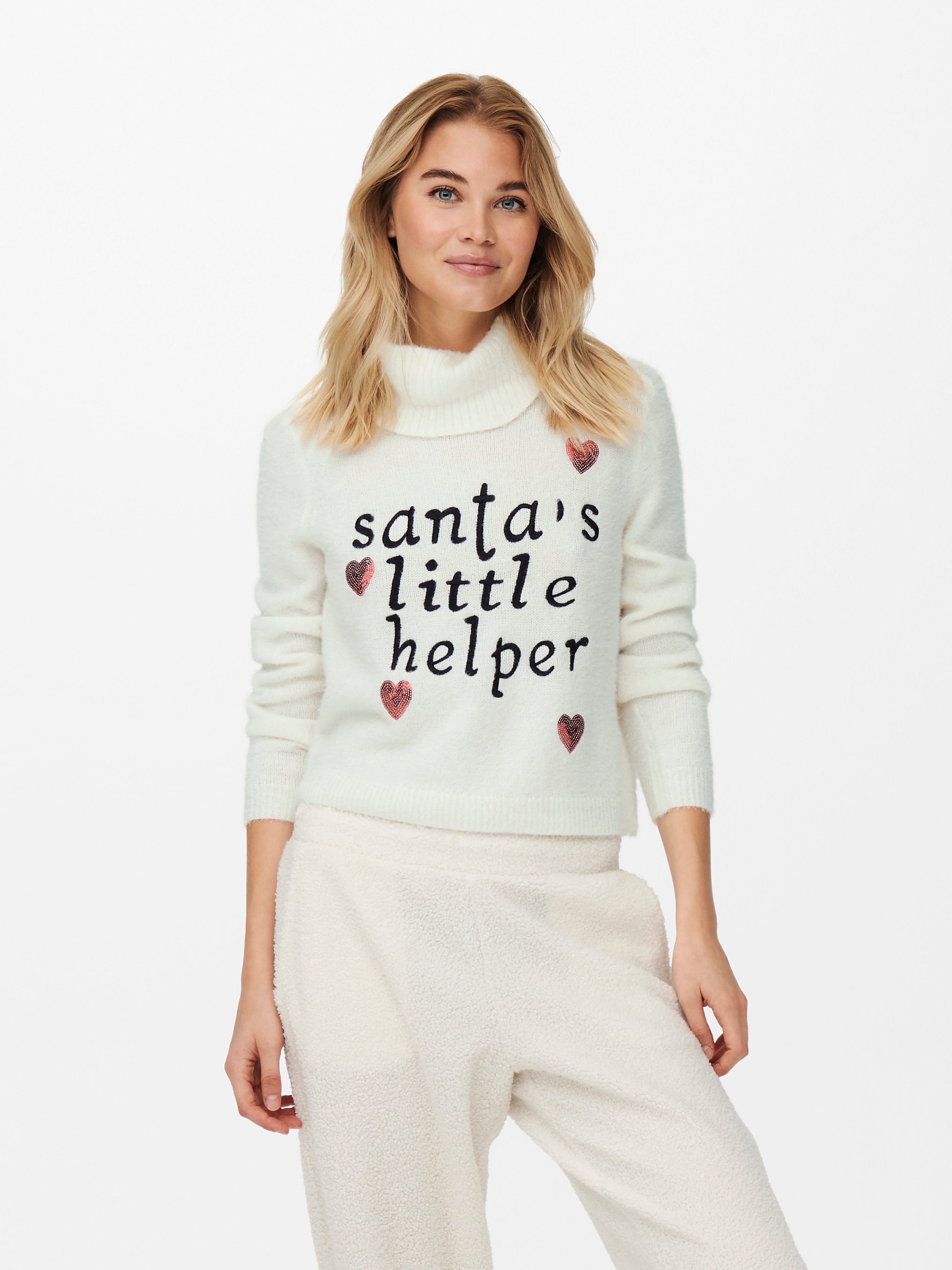 Roll neck Christmas jumper with 50 