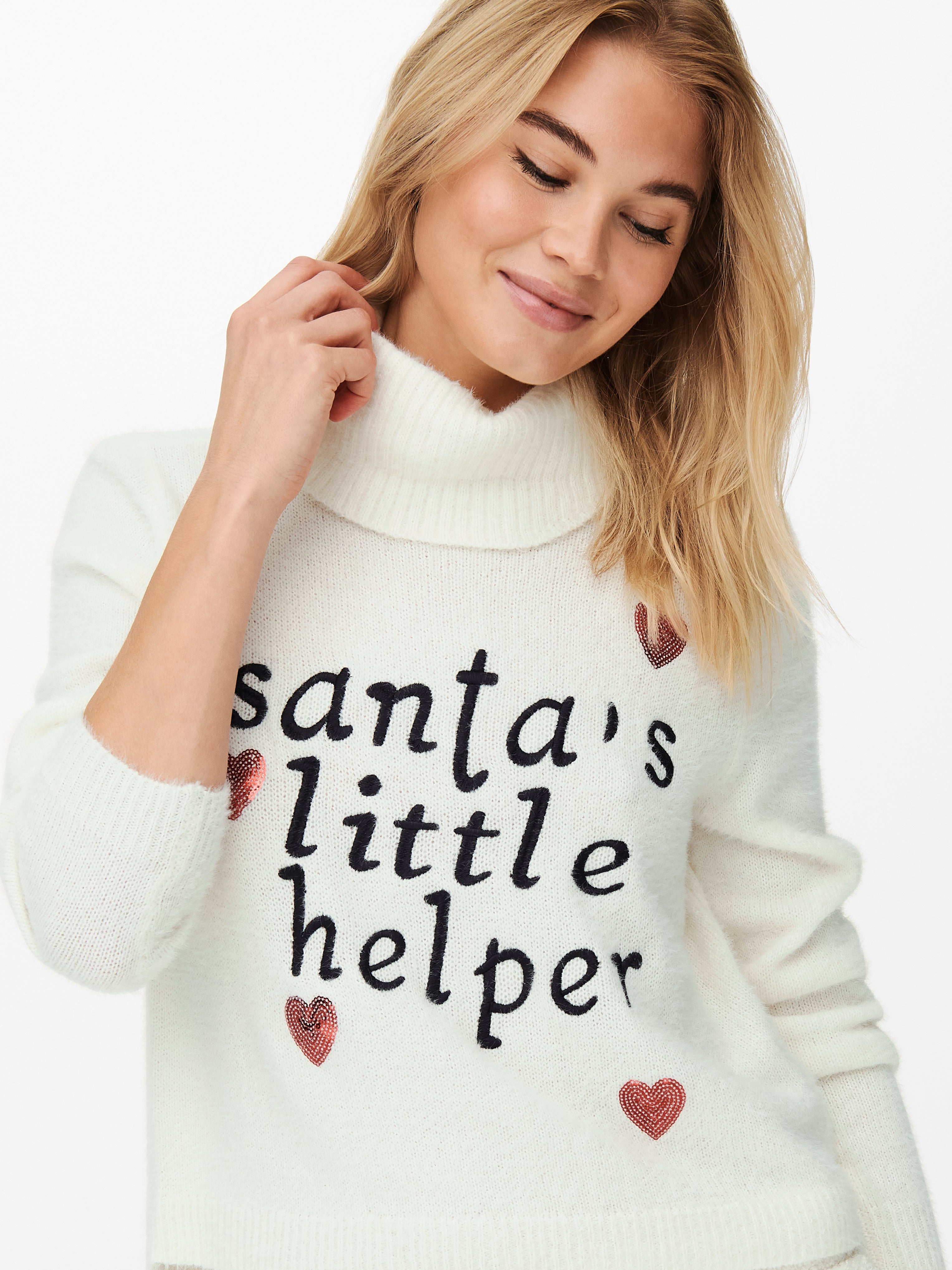 Roll neck Christmas jumper with 50 