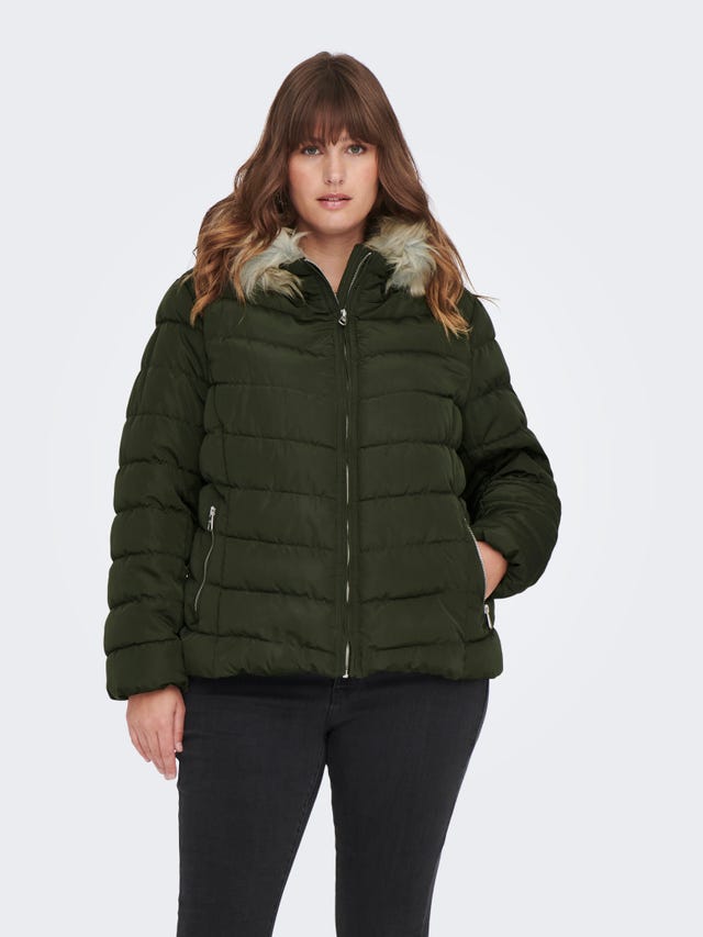 ONLY Curvy quilted hood Jacket - 15243736