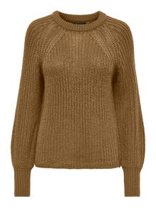 ONLY Ballonärmel Strickpullover -Toasted Coconut - 15243903