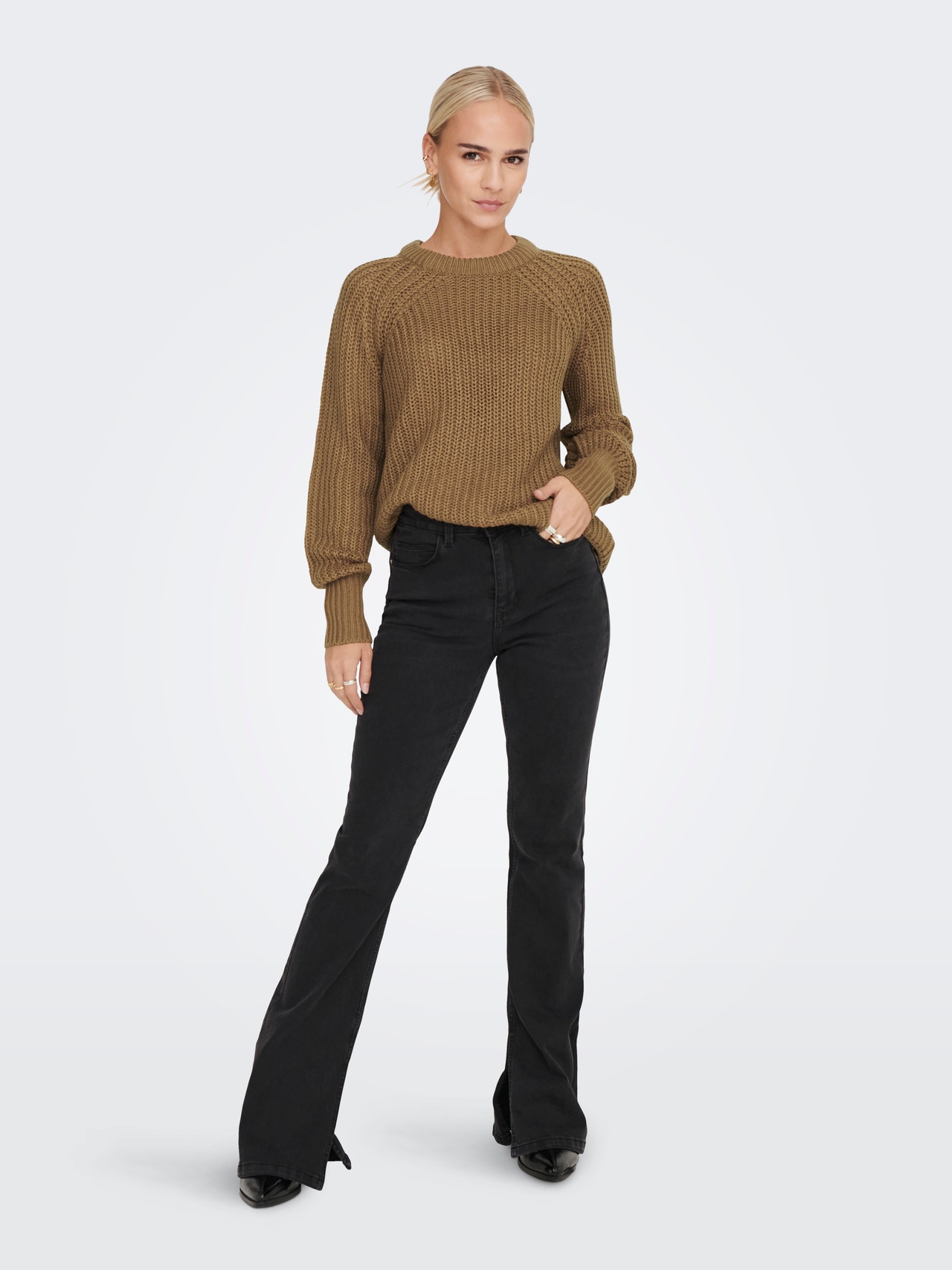 ONLY Round Neck Pullover -Toasted Coconut - 15243903