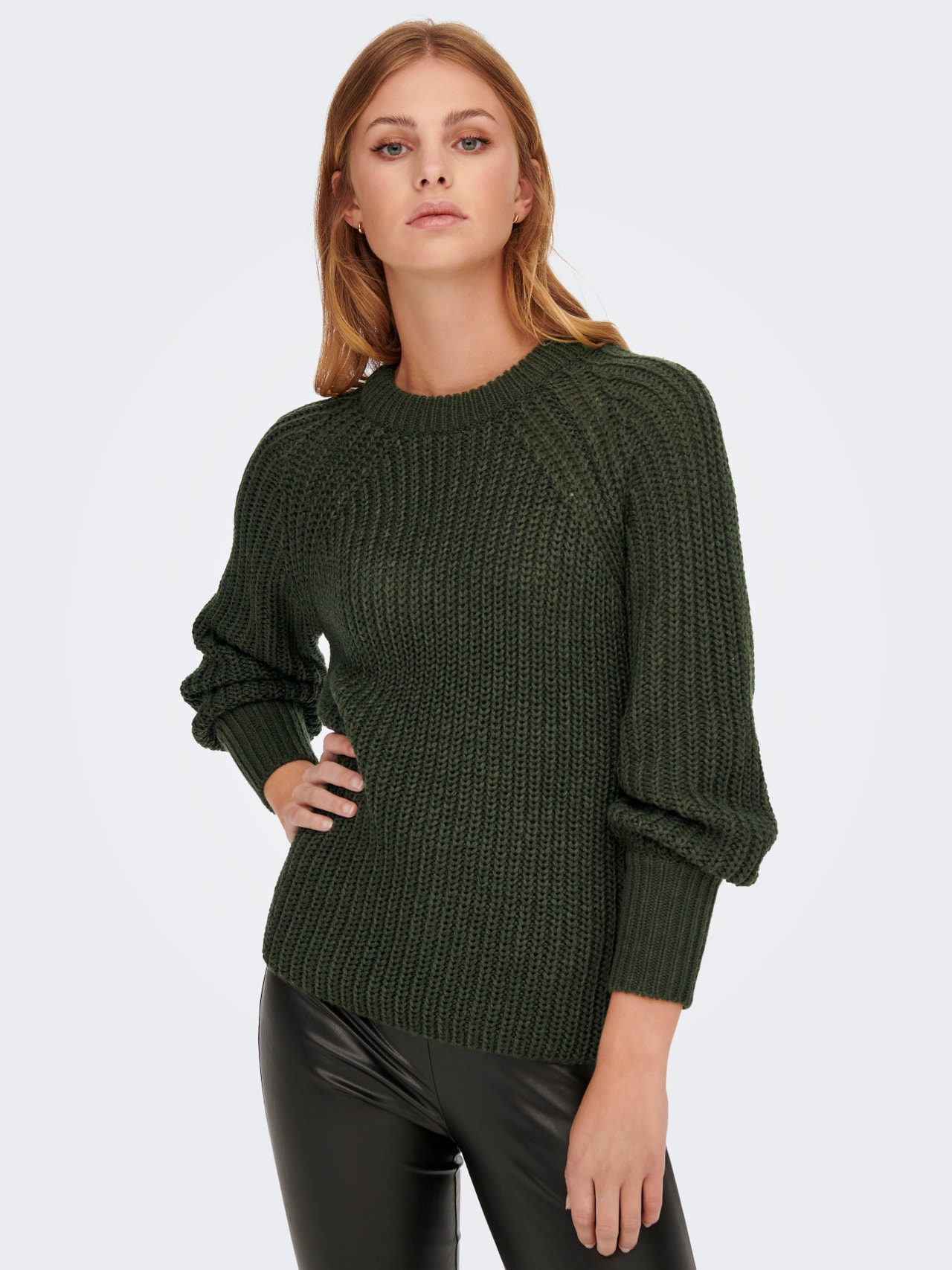 ONLY Balloon detail Knitted Pullover -Rosin - 15243903