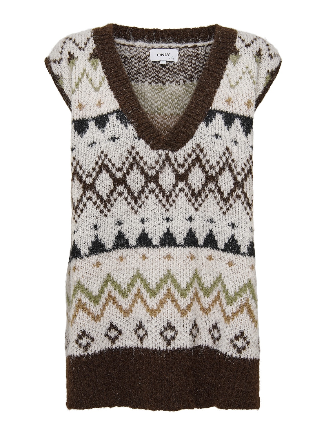 ONLY Knitted V-neck Waistcoat -Chicory Coffee - 15244150