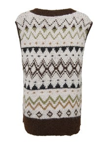 ONLY Col en V en maille Gilet -Chicory Coffee - 15244150