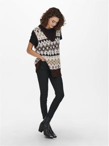 ONLY Pull-overs Col en V -Chicory Coffee - 15244150