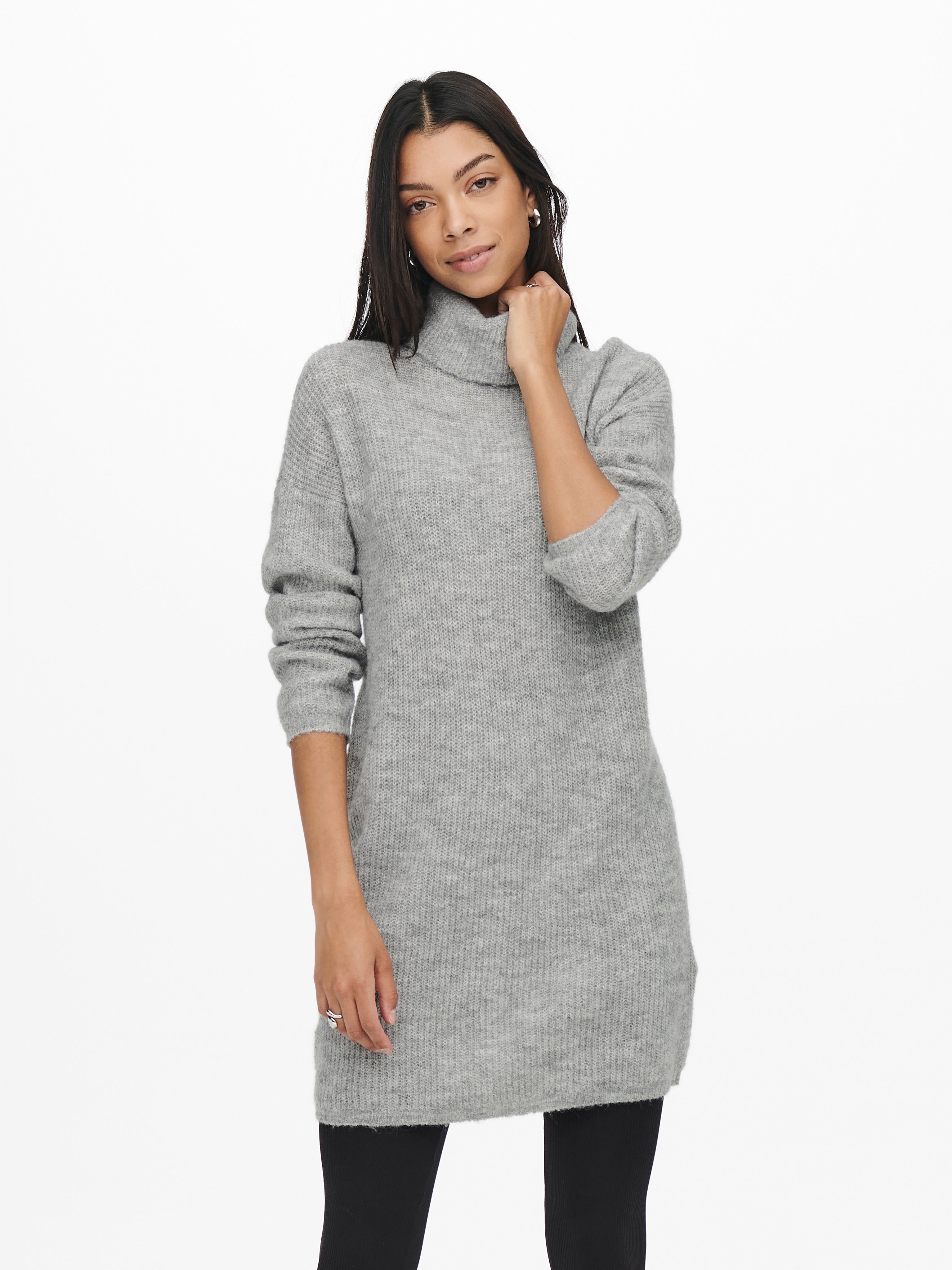 Roll neck Knitted Dress with 50 