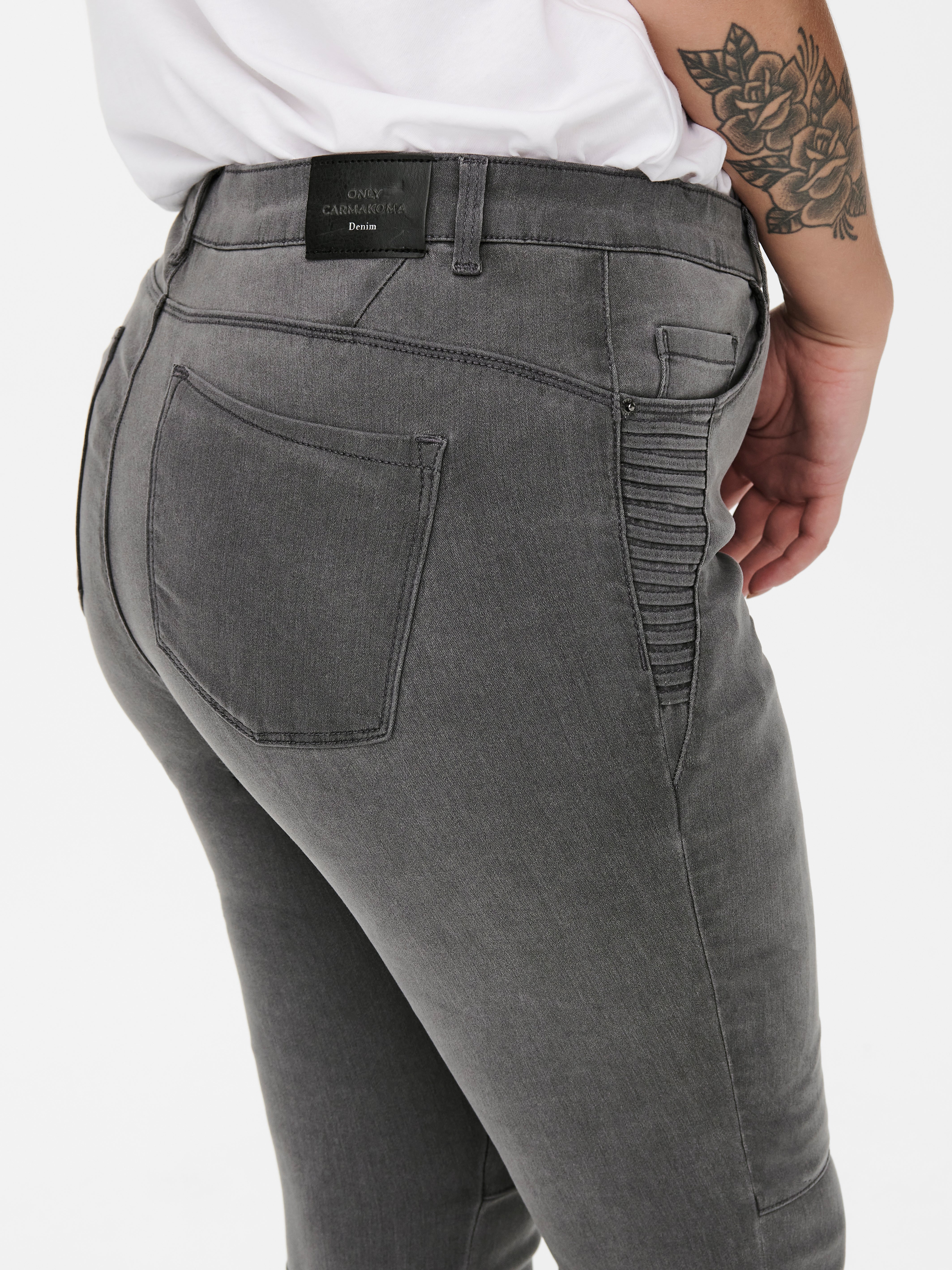 Cintura alta biker talla grande Jeans skinny fit con 40 de