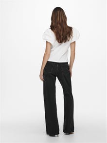 ONLY Weiter Beinschnitt Hohe Taille Jeans -Black Denim - 15244217