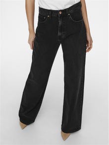 ONLY Weiter Beinschnitt Hohe Taille Jeans -Black Denim - 15244217