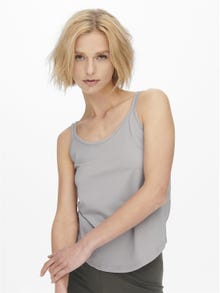 ONLY Loose Fit U-Neck Tank-Top -Gull Gray - 15244262