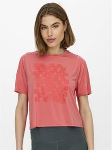 ONLY Court T-shirt sport -Spiced Coral - 15244332