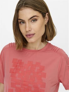 ONLY Oversize Fit O-Neck T-Shirt -Spiced Coral - 15244332