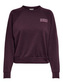 ONLY Chest print Sweatshirt -Winetasting - 15244345