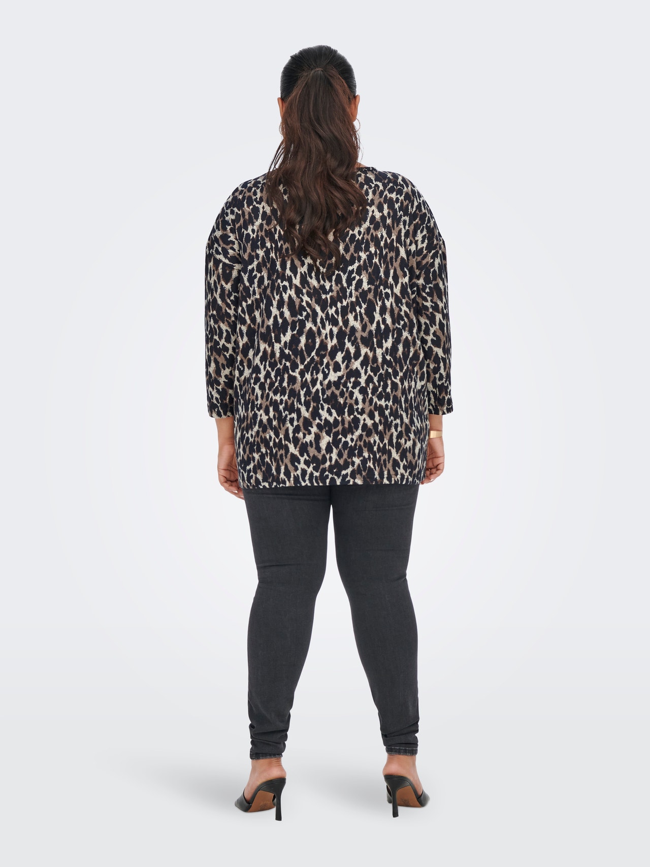 ONLY Curvy print Top -Taupe Gray - 15244420