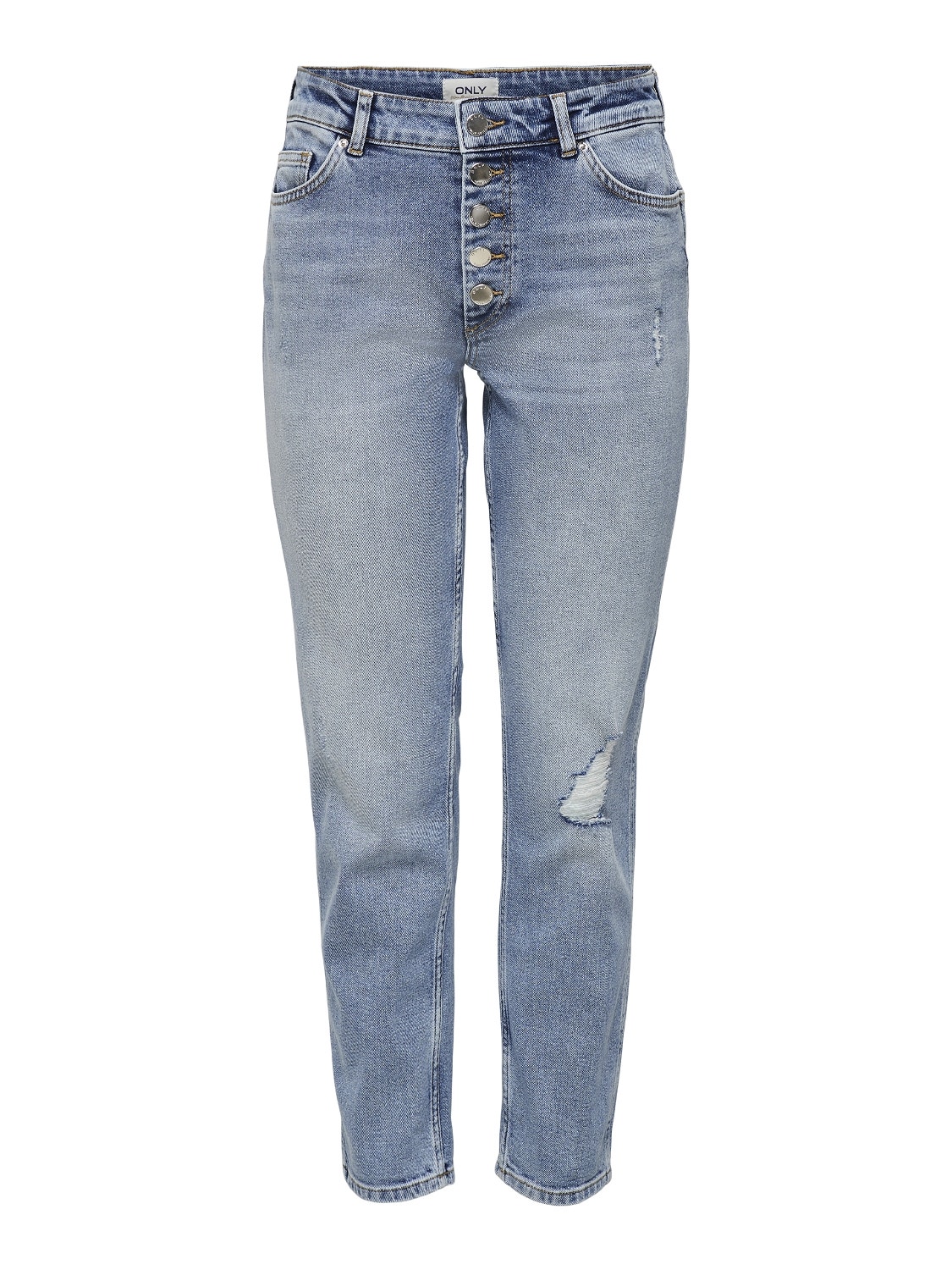 ONLY Skinny Fit Mid waist Destroyed hems Jeans -Light Blue Denim - 15244590