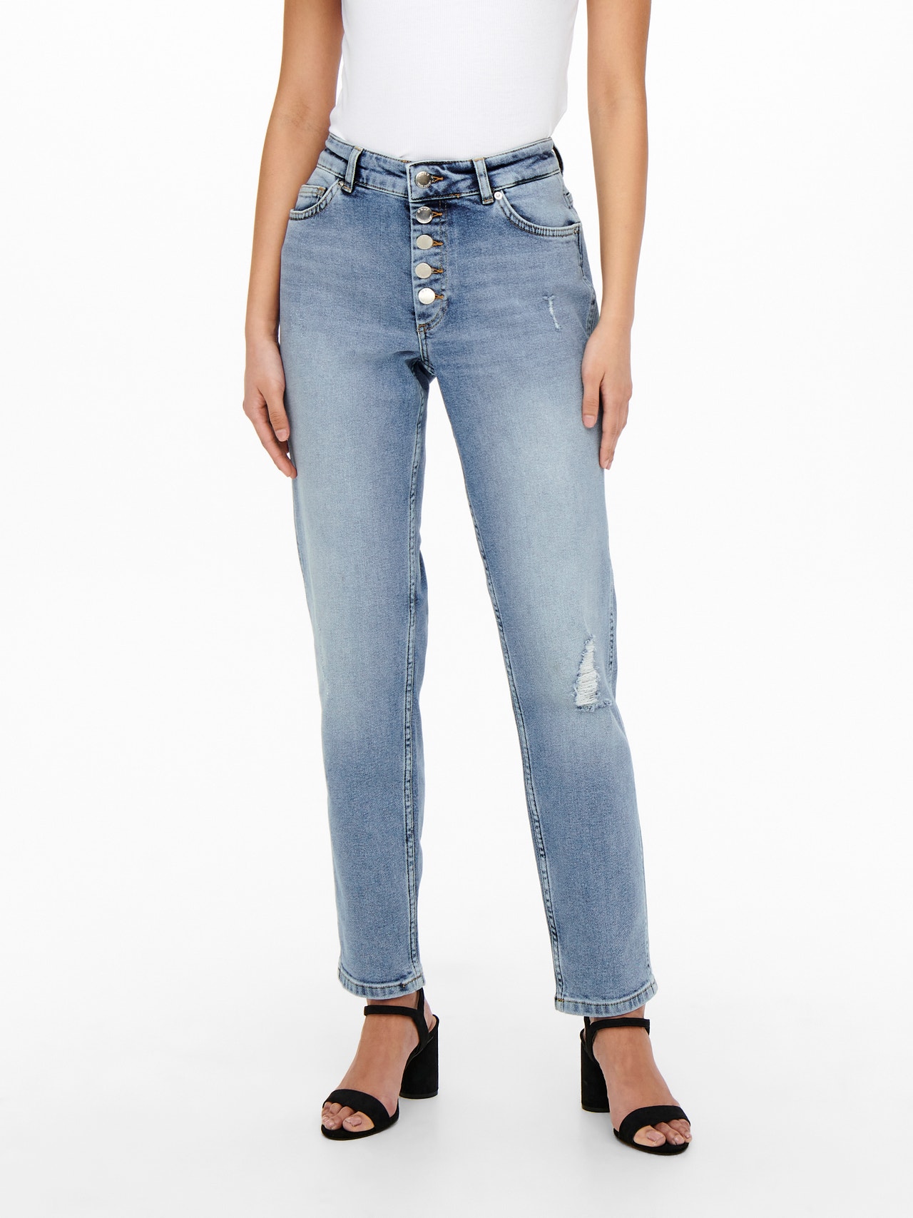 ONLY ONLBOBBY Mittlere Taille Skinny Fit Jeans -Light Blue Denim - 15244590