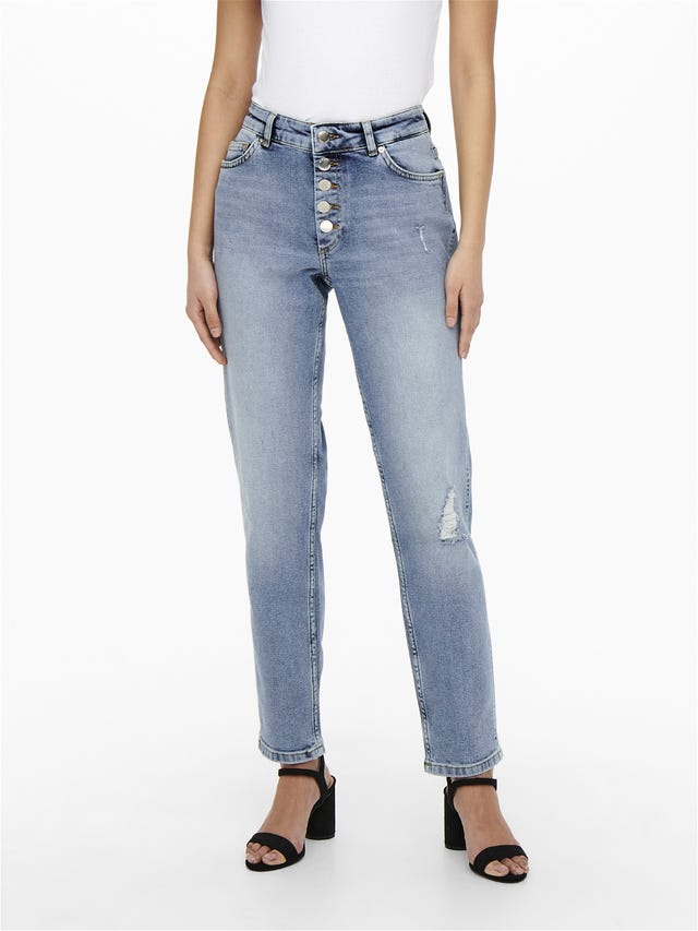 ONLY ONLBOBBY MID WAIST STRAIGHT JEANS - 15244590