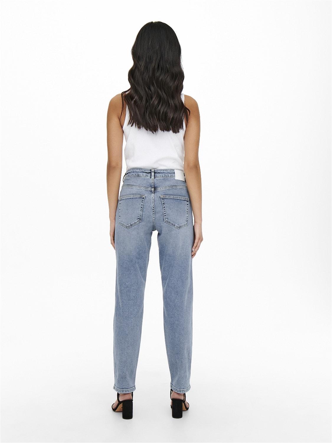 ONLY Skinny fit Mid waist Versleten zoom Jeans -Light Blue Denim - 15244590