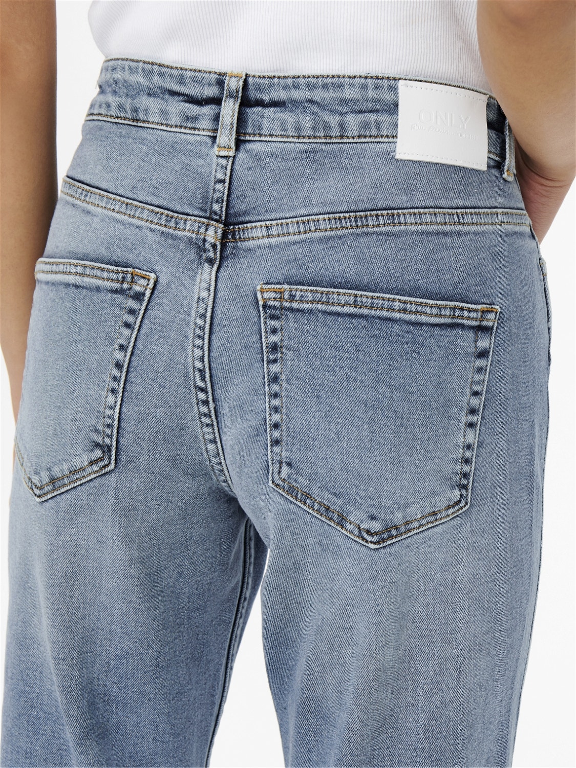 ONLY Skinny fit Mid waist Versleten zoom Jeans -Light Blue Denim - 15244590