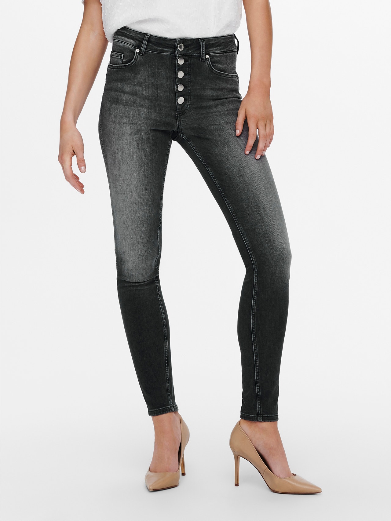 ONLY ONLBobby life mid al tobillo Jeans skinny fit -Grey Denim - 15244604