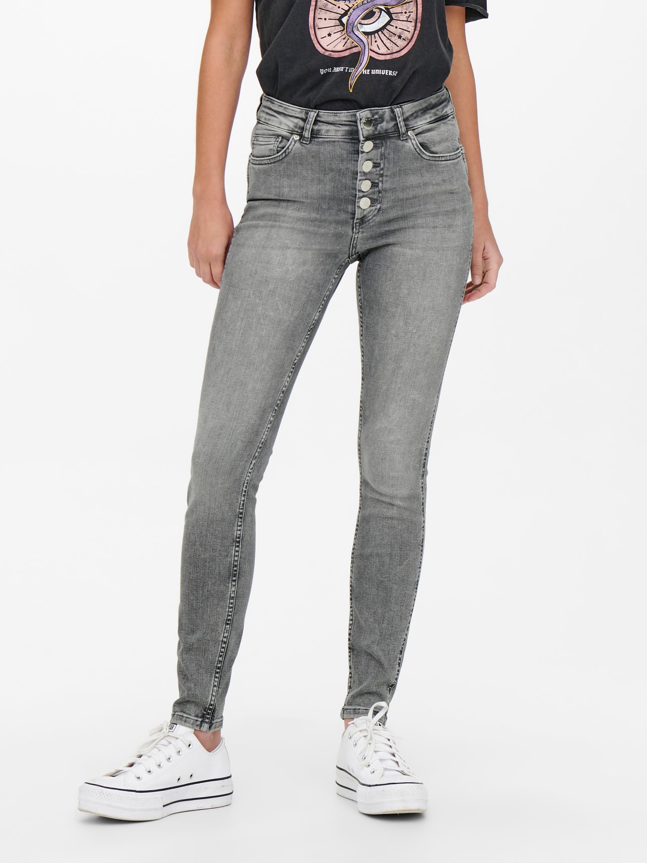 ONLY ONLBobby Life Mid Cropped Jeans -Light Grey Denim - 15244608