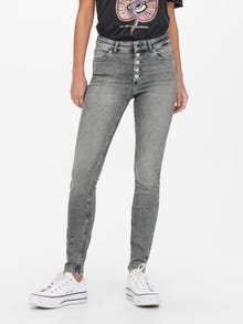 ONLY Skinny Fit Mid waist Jeans -Light Grey Denim - 15244608