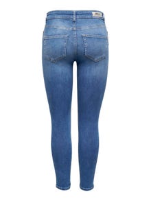 ONLY Jeans Skinny Fit Taille moyenne Ourlets déchirés -Medium Blue Denim - 15244609